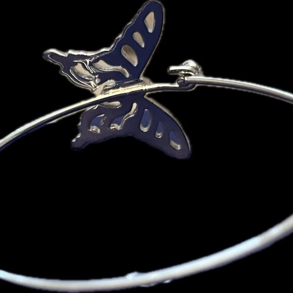Swarovski Swan Butterfly Bracelet Pave Clear Crystals 6-1/2” - Picture 3 of 7